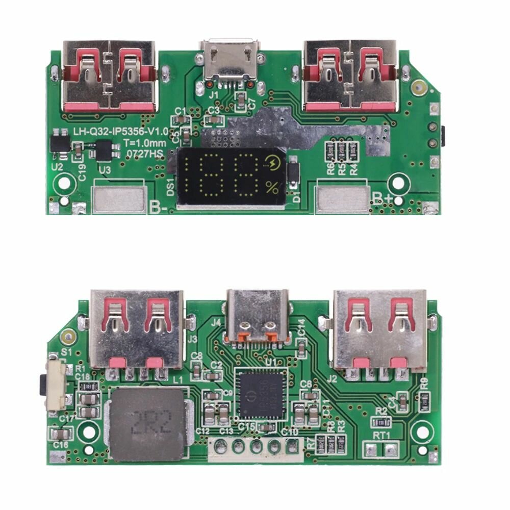 

5V 3A Lithium Battery Digital Display Fast Charging Module IP5356 TYPE-C Micro USB QC3.0 2.0 PD3.0 PD2.0/AFC/FCP DIY Cha