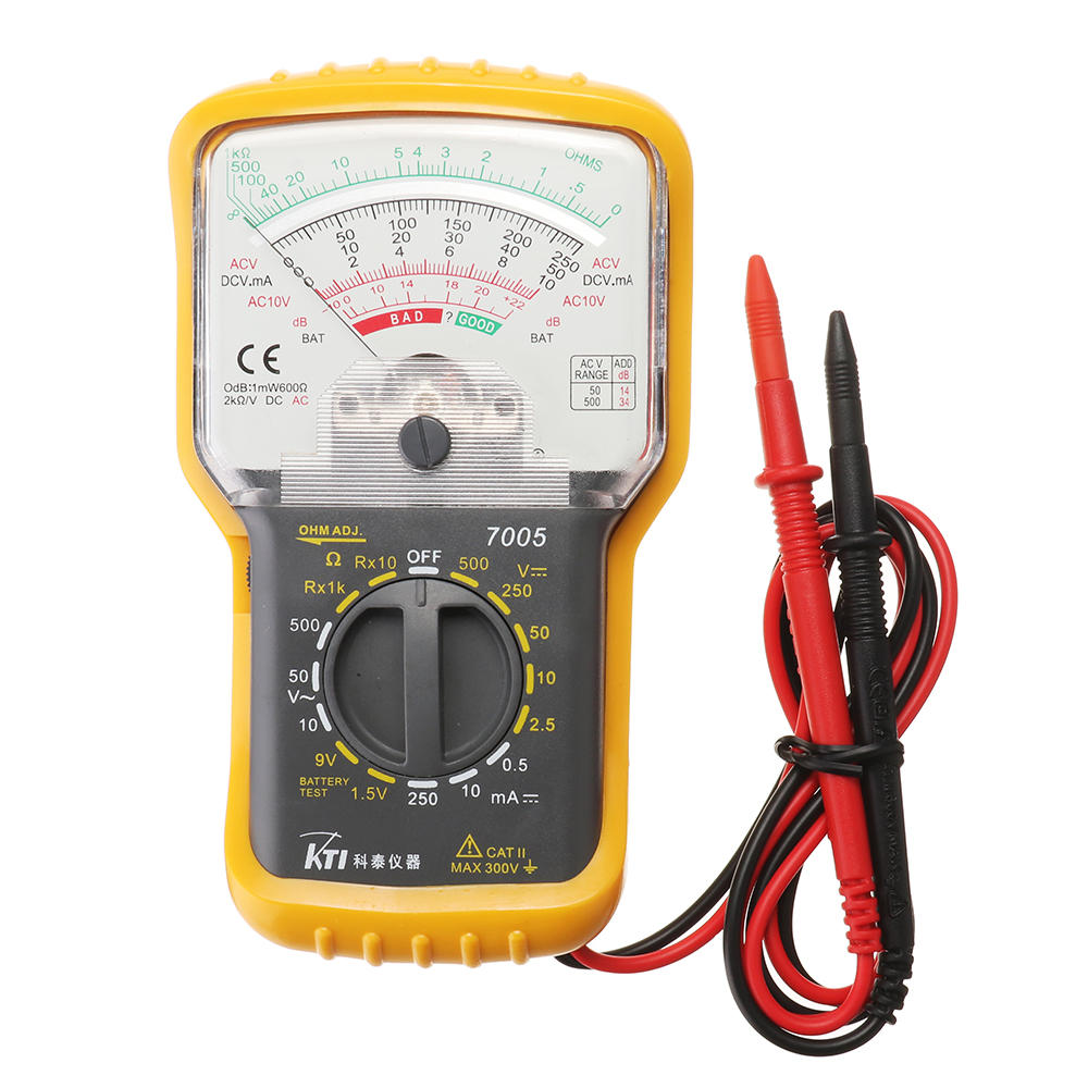 

KT7005 Analog Multimeter Built-in Test Leads with Protective CaseHand-Held Pointer Multimeter AC / DC Voltage DC Curre