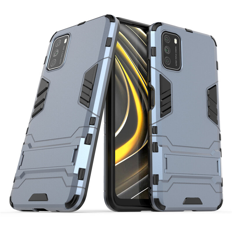 

Bakeey for POCO M3 Case Armor Shockproof with Stand Holder PC Protective Case Back Cover