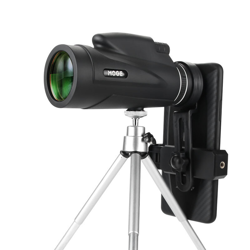 Telescópio portátil MOGE 50x60 HD para telefone celular com clipe para telefone + tripé de alta definição de longo alcance para telescópio externo