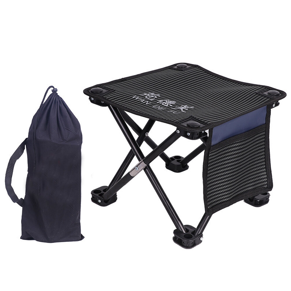 IPRee® campeggio Sedia pieghevole TORCIA Sgabello per barbecue da picnic con tasca Carico massimo 150 kg Viaggio all'aperto
