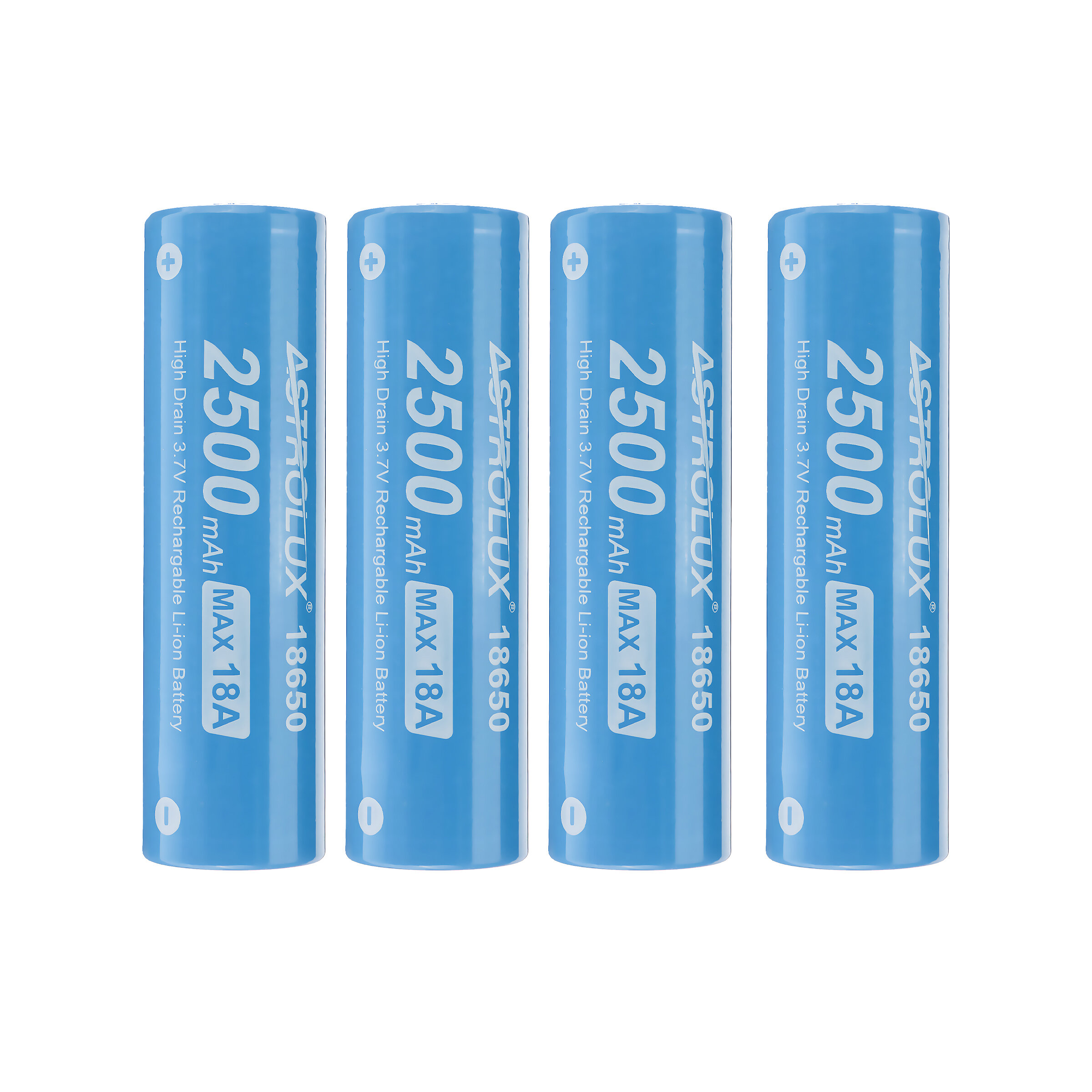 4 stks Astrolux® E1825 18A 2500 mAh 3.7 V 18650 Li-ion batterij Onbeschermde Hoge afvoer oplaadbare 