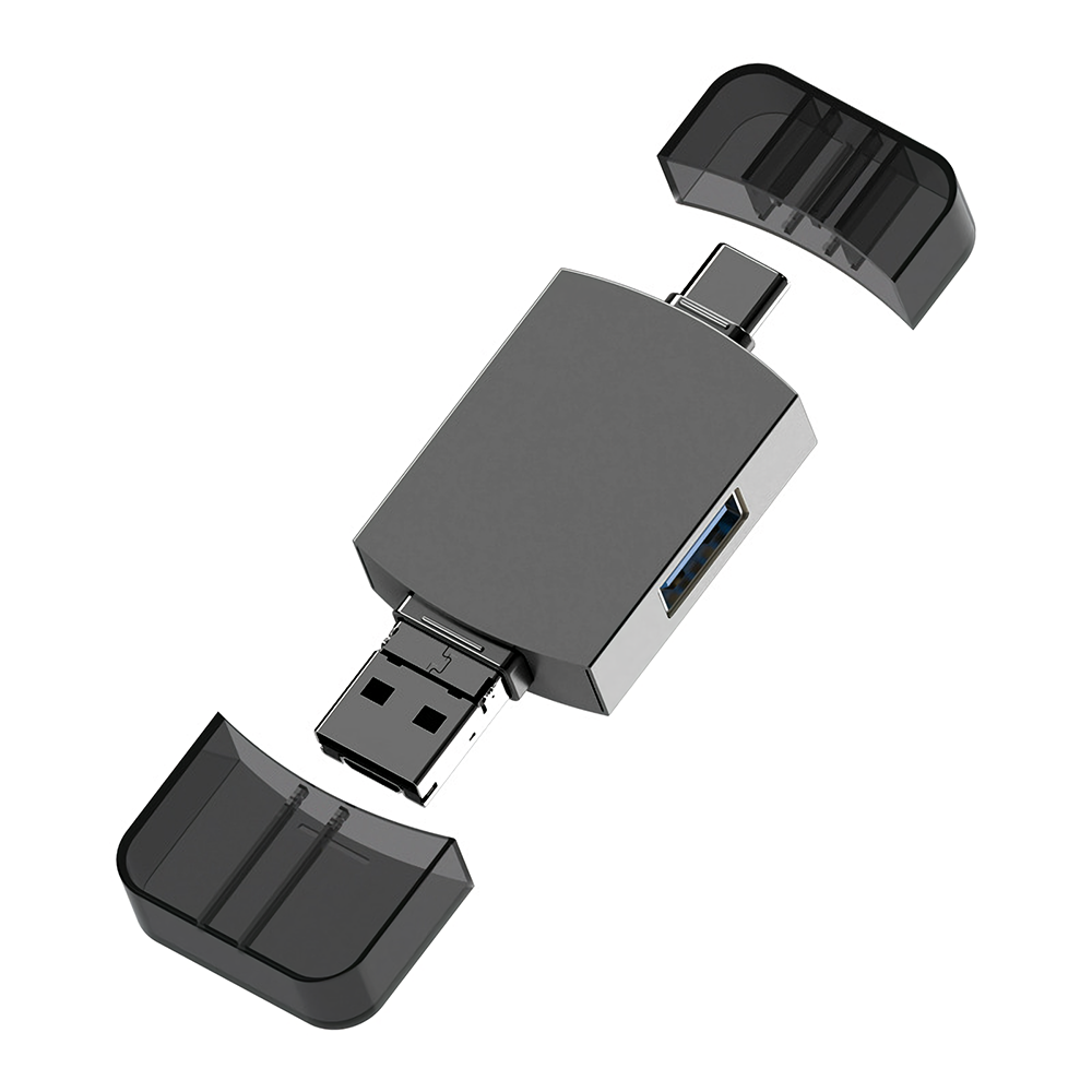 3 in 1 OTG Kaartlezer USB/Type-C/Micro USB Geheugenkaart Kaartlezer SD TF Card U Disk Kaartlezer Ada
