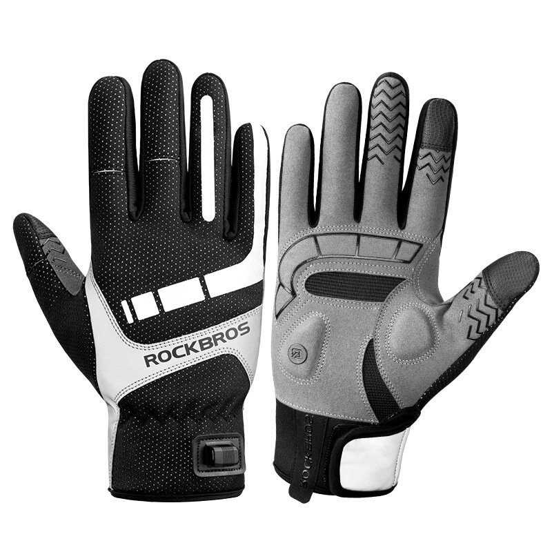 ROCKBROS Riding Electric Gloves Thickened Windproof USB Charging Heating Gloves Winter Warm Riding Skiing Sports Gloves