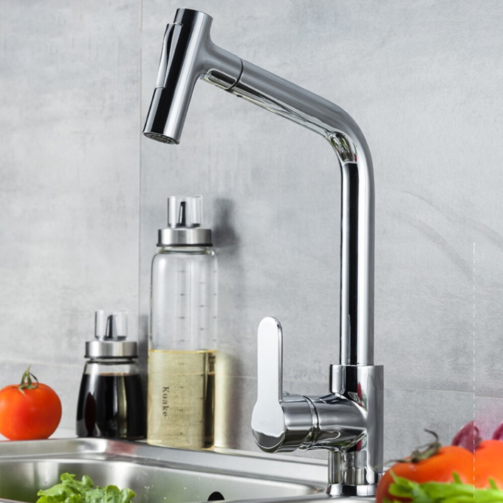 

ARROW Pull Out Kitchen Faucet Chrome Single Handle Single Hole Handle Tap Swivel 360 Degree Hot And Cold Water Mixer Tap