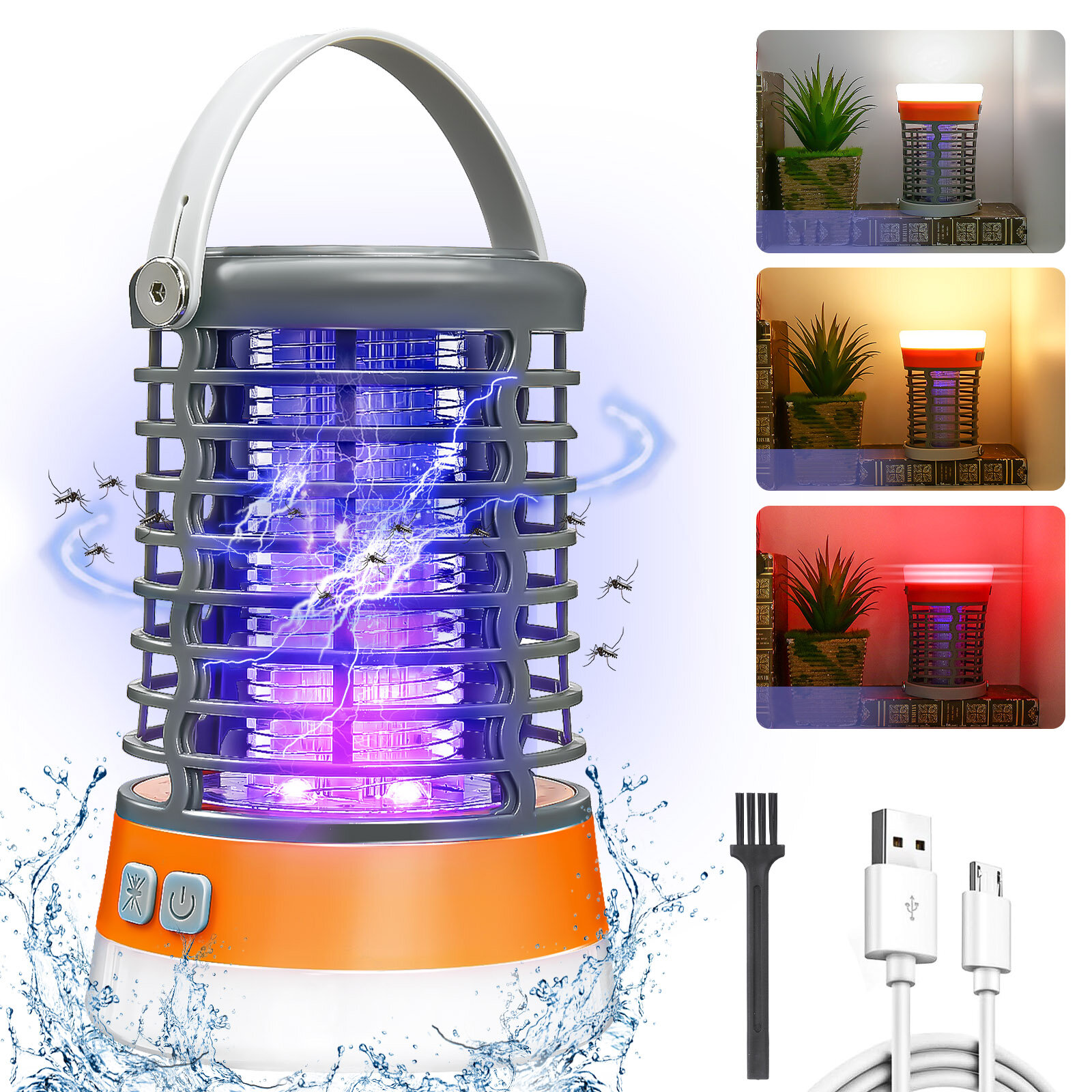 AMBOTHER 5W Electric Mosquito Killer Mosquito Lamp 3 kinds of Lights USB Rechargeable IP66 Waterproof Outdoor Indoor Mosquito Trap