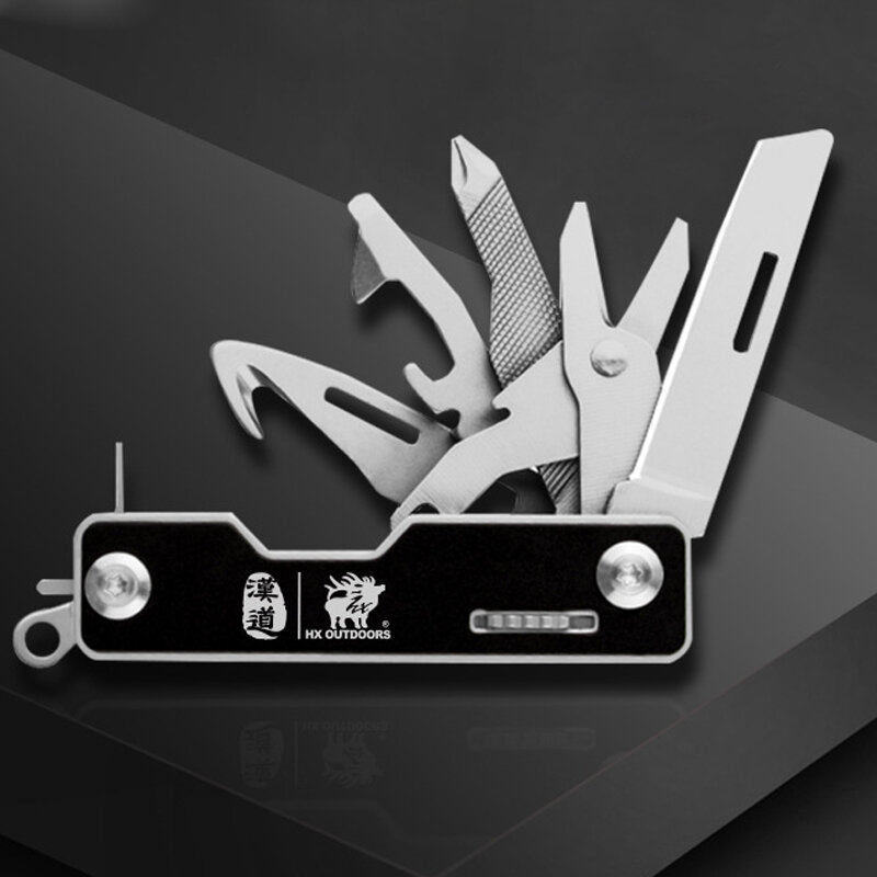 5PCS HX Outdoor 10-in-1 Folding Mini EDC Pocket Knife Survival Blade Scissors Screws Driver Hiking Camping Multi Tool