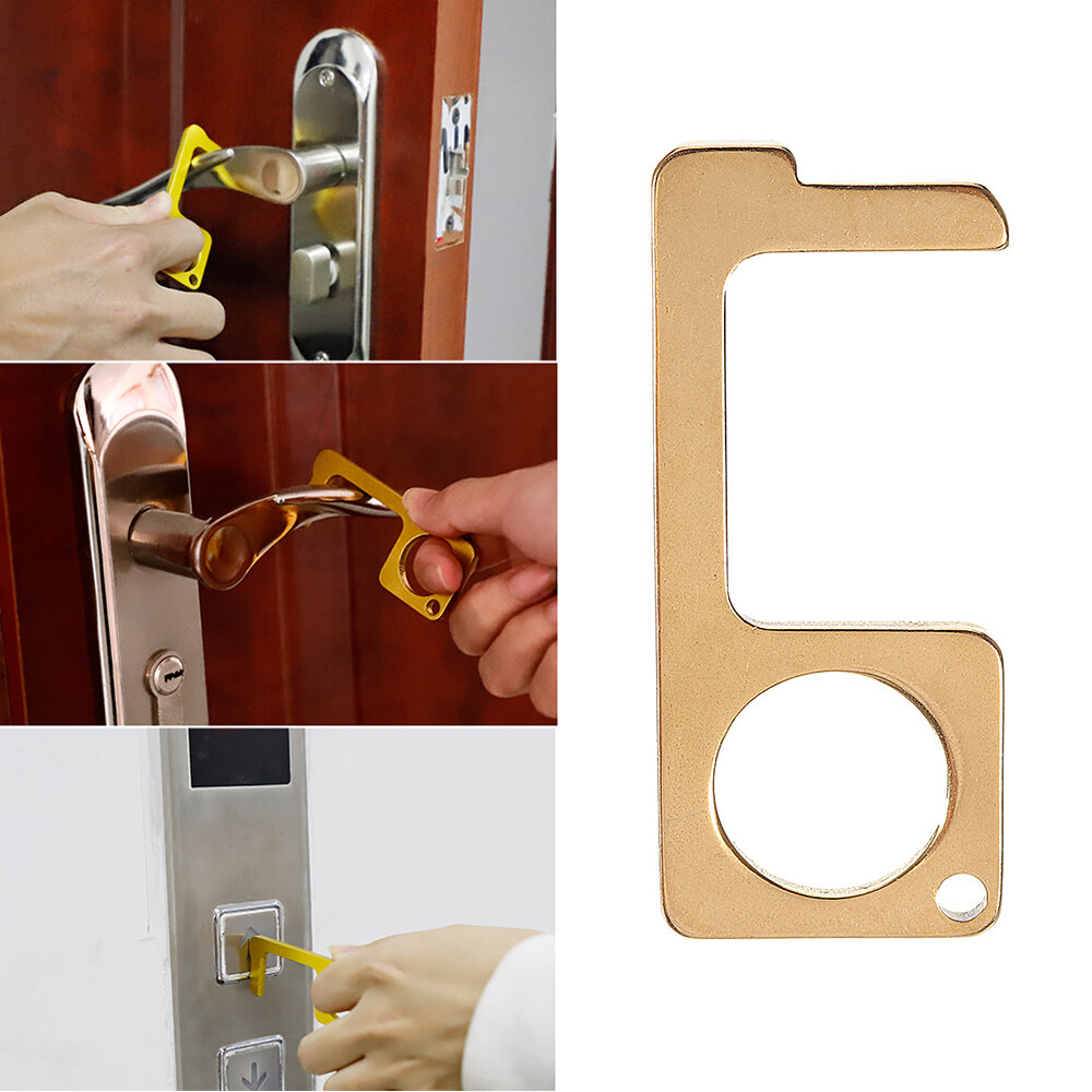 

Portable Press Elevator Tool Hands Free Door Opener Hygiene Hand Antimicrobial No Touch Contactless Handle Key With Cork