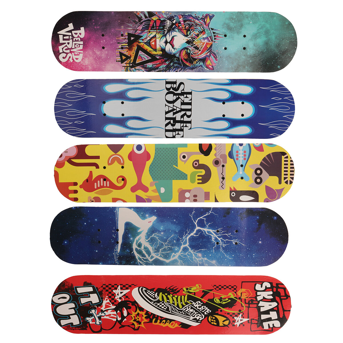80CM Kids Adult Skateboard Complete Set Beginner To Pro Boards Maple Wood