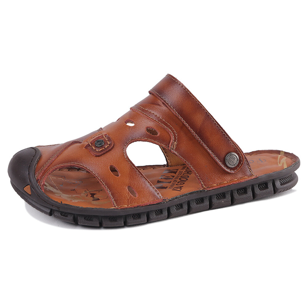 Men Adjustable Hollow Out Soft Sole Casual Beach Sandals