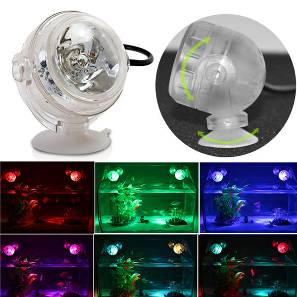 1W LED Colorful SubmersibleTank LightWaterproof Decoration Fish Light