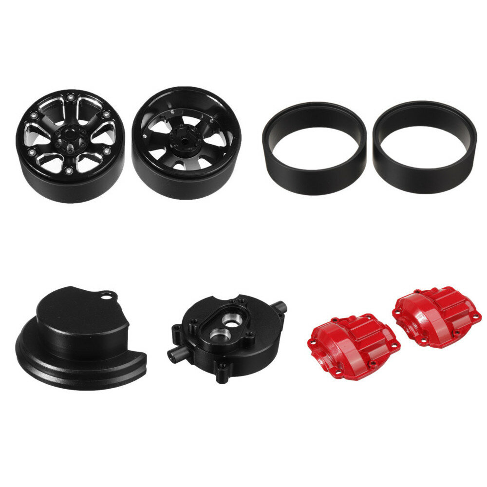 RGT EX86181 1/10 Upgrade Metal Portal Axle Box Cover/Transmission Gear Housing Set/Motor Cover/Beadlock Wheel/Weight RC