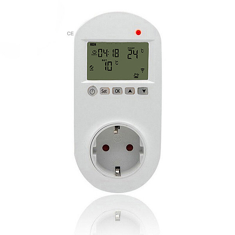 

Smart WiFi Temperature Controller Constant Temperature Heating Thermostat EU Standard Socket LCD Wireless High Frequency