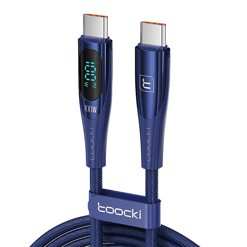 

Toocki TQ-X34 5A 100W Type-C to Type-C Cable Fast Charging Data Transmission Tinned Copper Core Line 1M/2M Long for Huaw