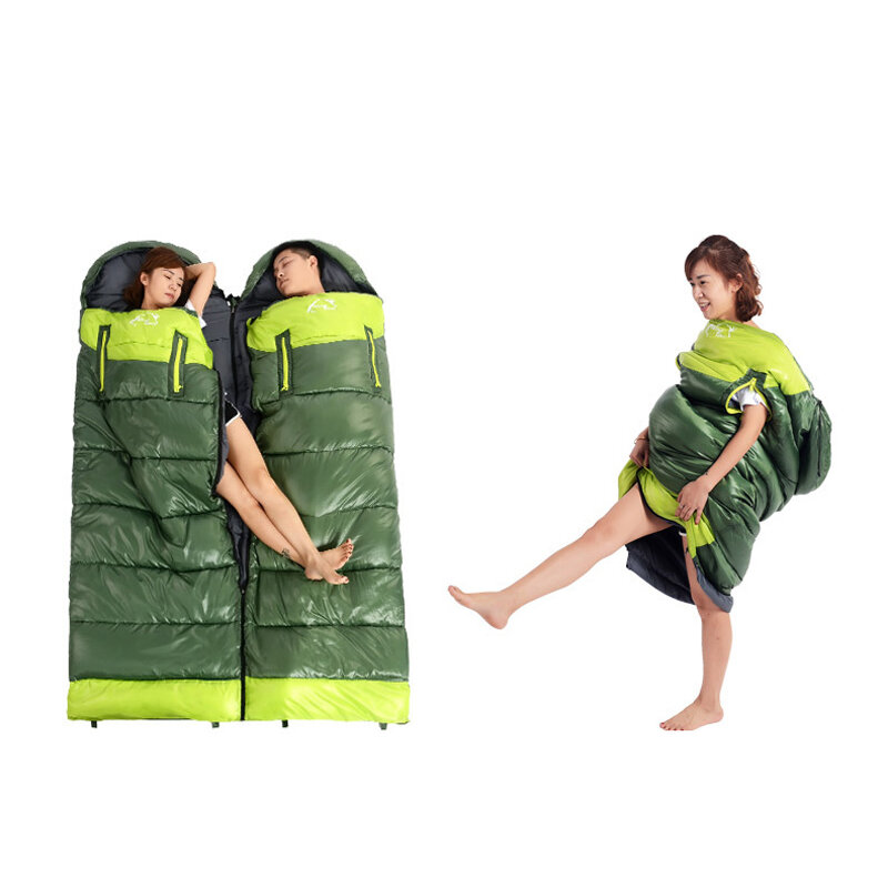 EXCURSÃO COM VENTO Adultos Sacos de dormir de algodão de 1,5 kg para esportes ao ar livre Engrossar caminhada camping Saco de dormir quente
