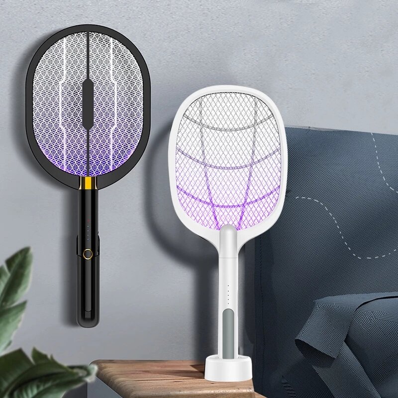 2 IN 1 LED Muggenmoordenaar Lamp USB Oplaadbare Vliegenmepper 3000V Elektrische Bug Zapper Insectenm