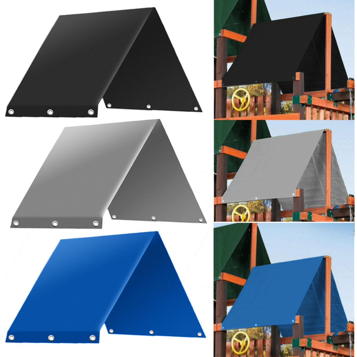 Outdoor Swingset Shade Kids Playground Roof Canopy Waterproof Cover Replacement Tarp Sunshade