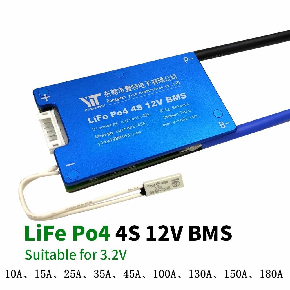 

4S 12V LiFe Po4 Battery 3.2V Power Protection Board 10A-180A with Temperature Protection Equalization Function Overcurre