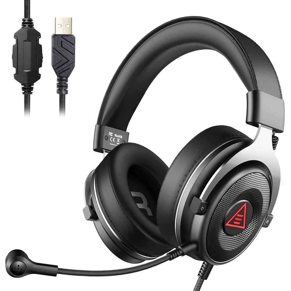 

EKSA E900Plus Gaming Headset Virtual 7.1 Surround Sound ENC Noise Reduction Detachable Mic Headphone Gamer for PS4 Lapto