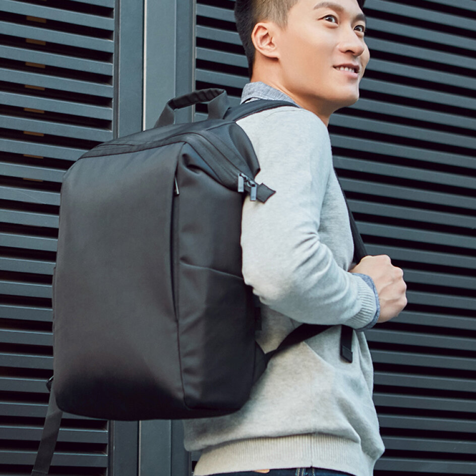90FUN Black Business Men Backpack Simple And Light Laptop Bag For 15.6 inch With Anti-theft Zipper Travel Backpack Dropshipping