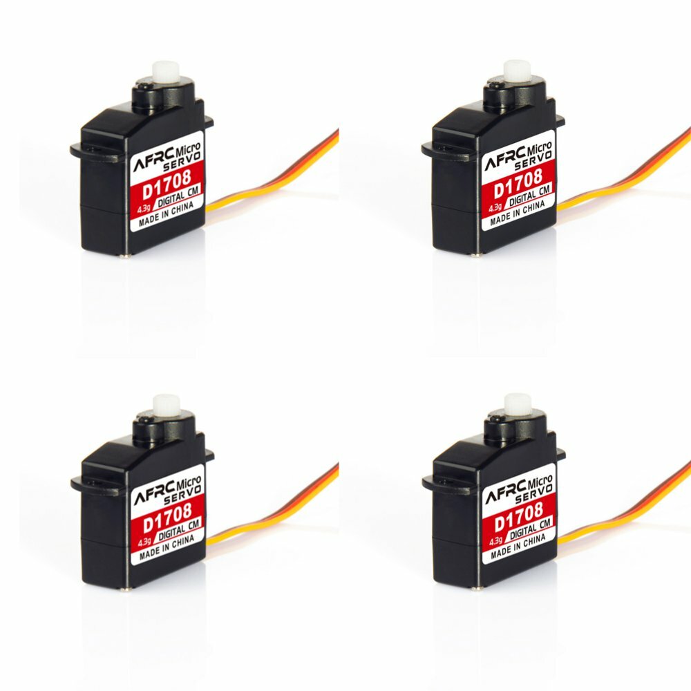 

4PCS AFRC D1708 4.3g Micro Plastic Gear Digital Servo With JR Plug For RC Airplane Helicopter Robots