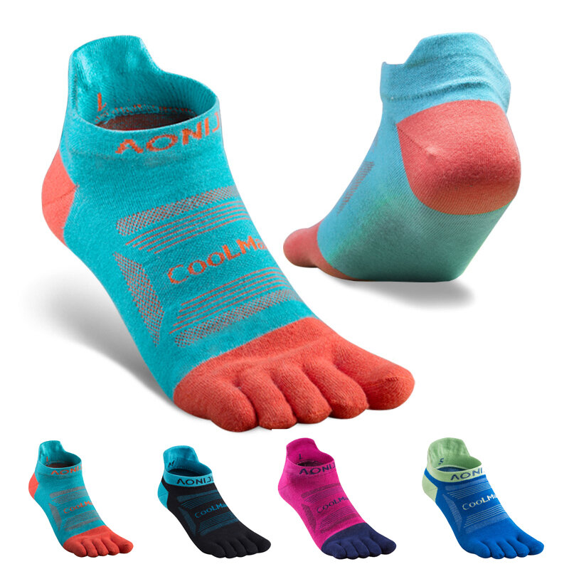 

3Pairs AONIJIE E4801 Running Low Cut Athletic Five Toe Socks Toesocks For Running Cycling Race Trail