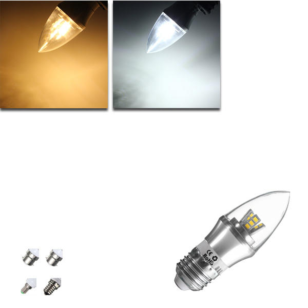 E27 / E14 / E12 / B22 / B15 3W LED Warm White / White15SMD 2835 Kerze-Glühlampe-Lampe 85-265V