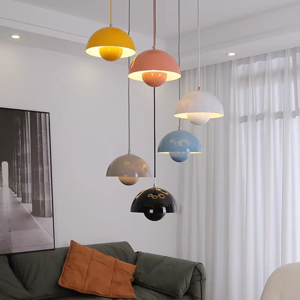 Nordic Moderne Halfronde Hangende LED Plafondlamp Ideaal voor Woonkamer Bar of Restaurant Deens Design Binnenverlichting