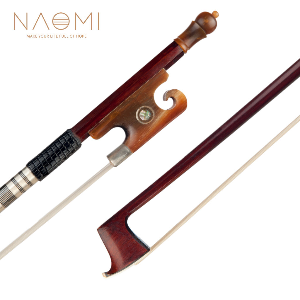 Naomi Master 4/4 Violin/Fiddle Bow Pernambuco Bow Octagonal Stick Lizard Skin Grip Ox Horn Frog Well Balance