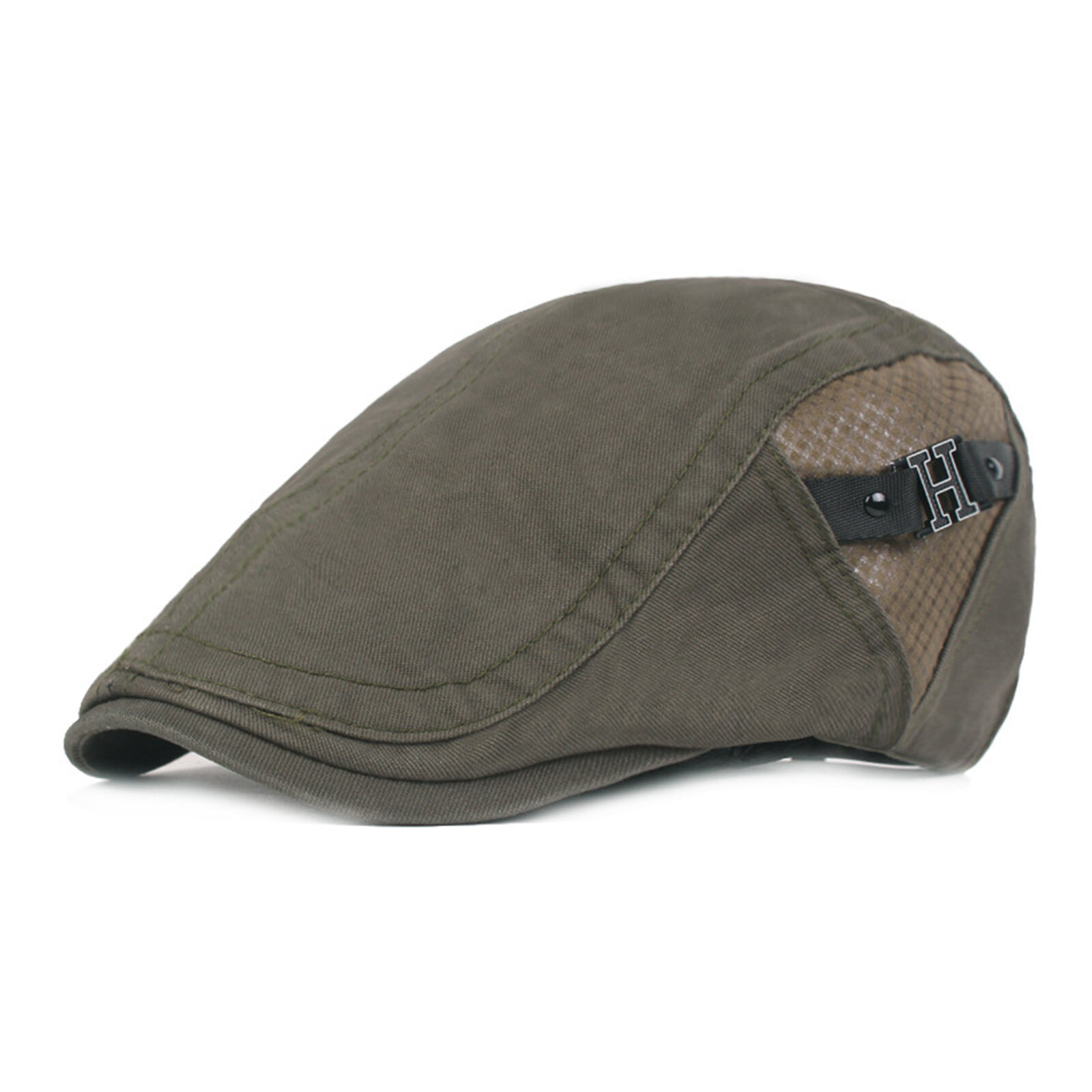 Menico Men's Cotton Visor Short Brim Casual Vintage Edgy Hat Beret Flat Cap