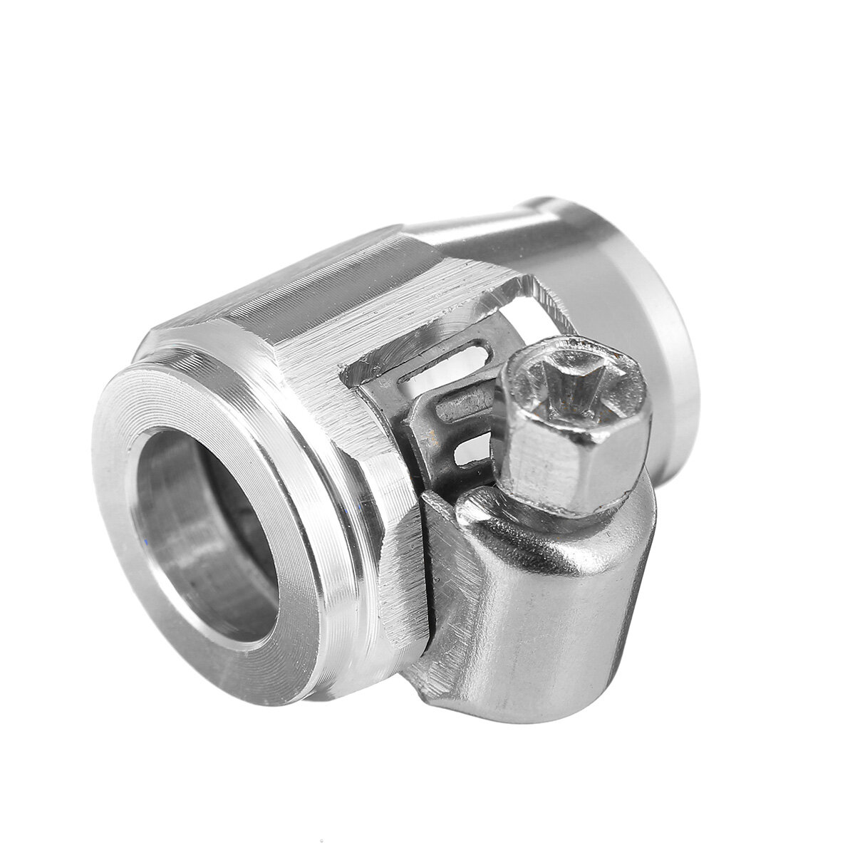 AN4 Hex Hose Finisher Clamp With Screw Band Hose End Cover Fitting Adapter Connector