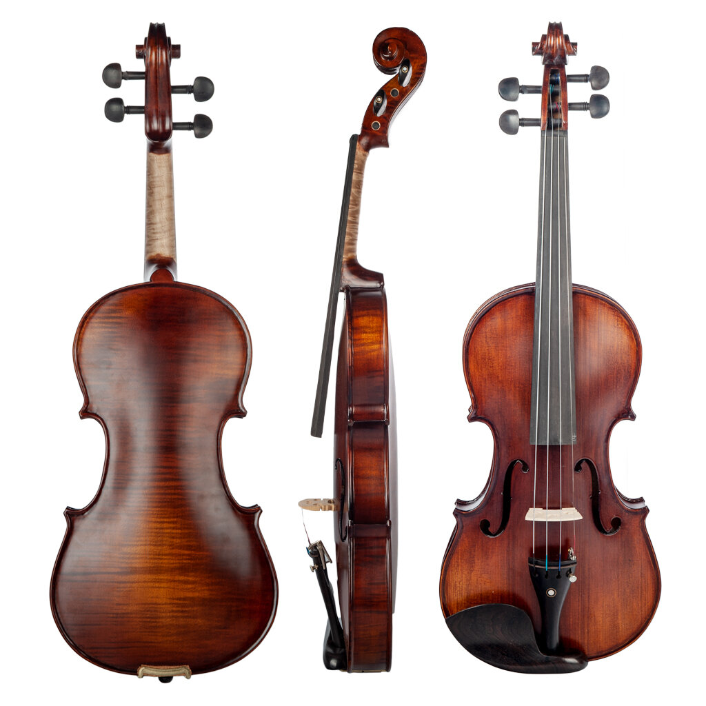 NAOMI akoestische viool 4/4 Full-size massief houten viool Fiddle viool met glanzende afwerking