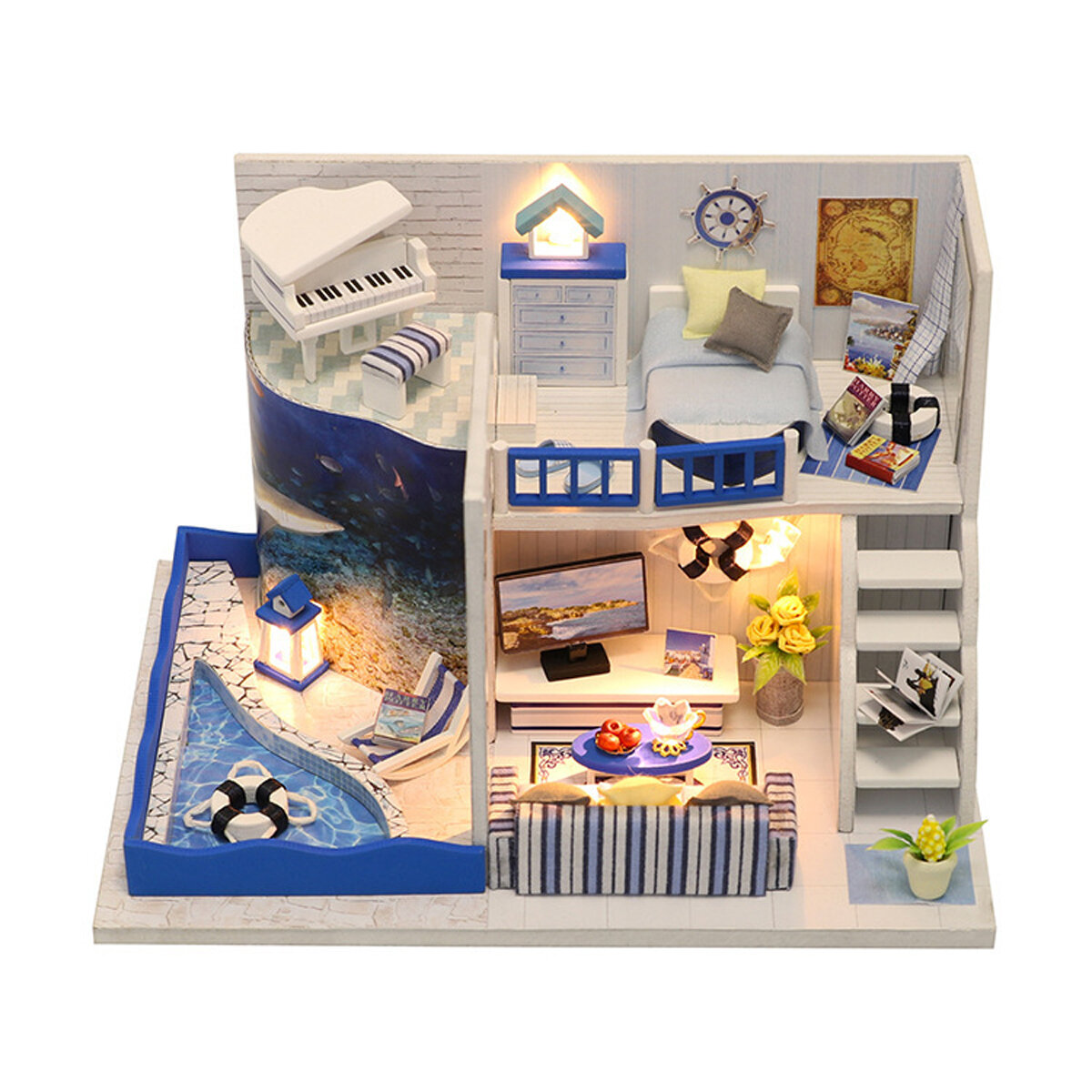 Houten 3D Doe-het-zelf Poppenhuis Miniatuur Bouwset met Meubels LED-verlichting Educatief Speelgoed voor Kinderen Cadeau Collectie