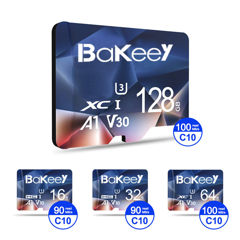 Bakeey BK-TF2 Flash Card 16GB 32GB 64GB 128GB Class 10 High Speed TF/SD Memory Card With Card Adapter For Mobile Phone f