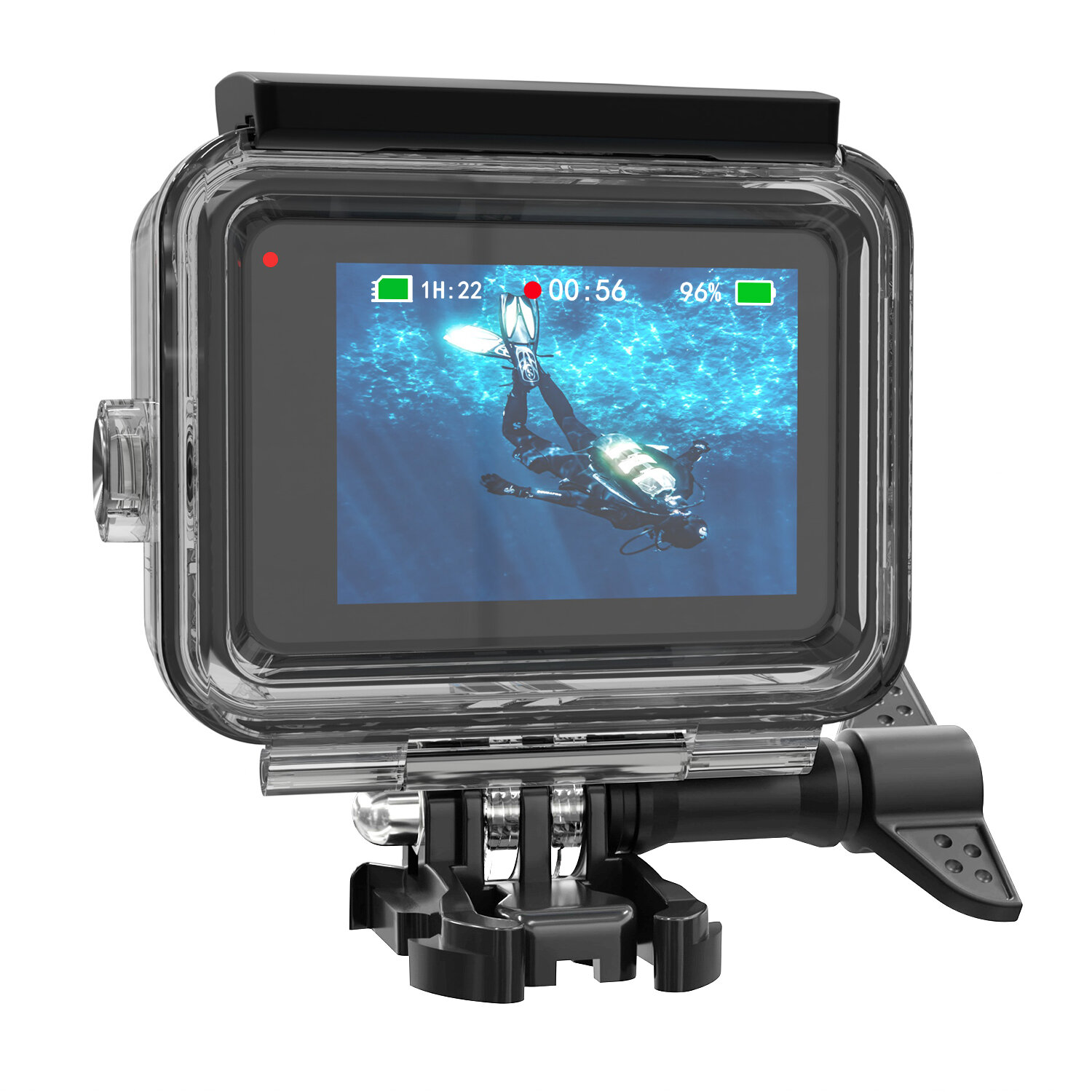 Sheingka 60m防水ハウジングシェル保護カバー（GoPro HERO 8ブラックハード保護ケースサポートタッチスクリーン用）