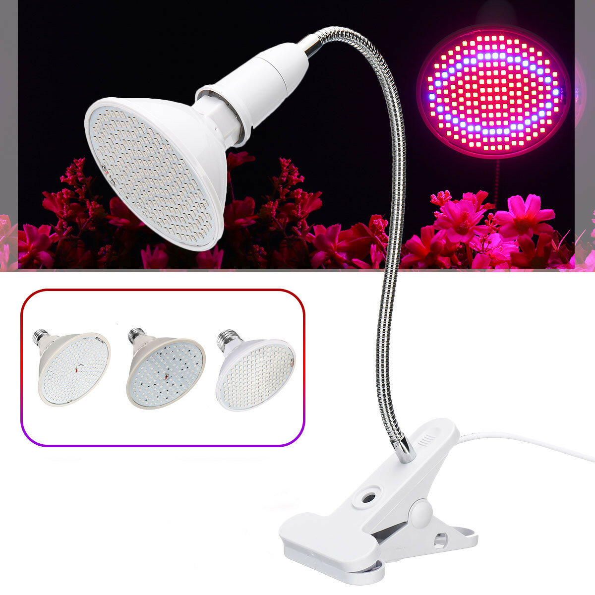 

AC85-265V 15W 20W 26W E27 LED Bulb Plant Grow Light Desktop Growth Lamp for Flower EU Plug
