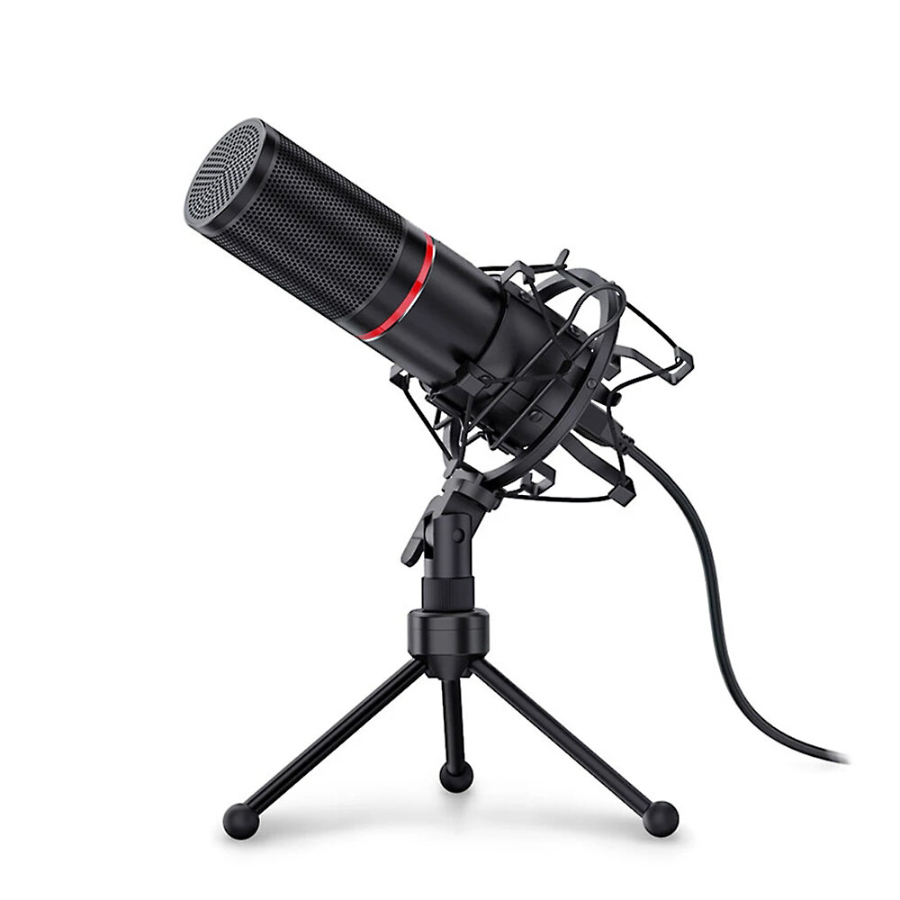 

Redragon GM300 USB Condenser Recording Microphone with Tripod Cardioid Studio Vocals Voice Recording Mic for PC Laptop L