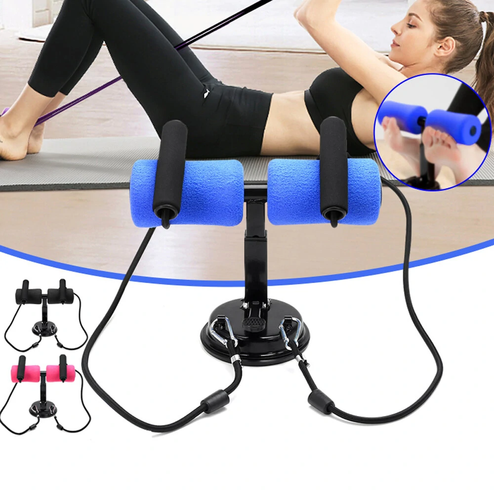 Sit-ups assistant device abdominal muscle training adjustable resistance band self-suction sit ups bar
