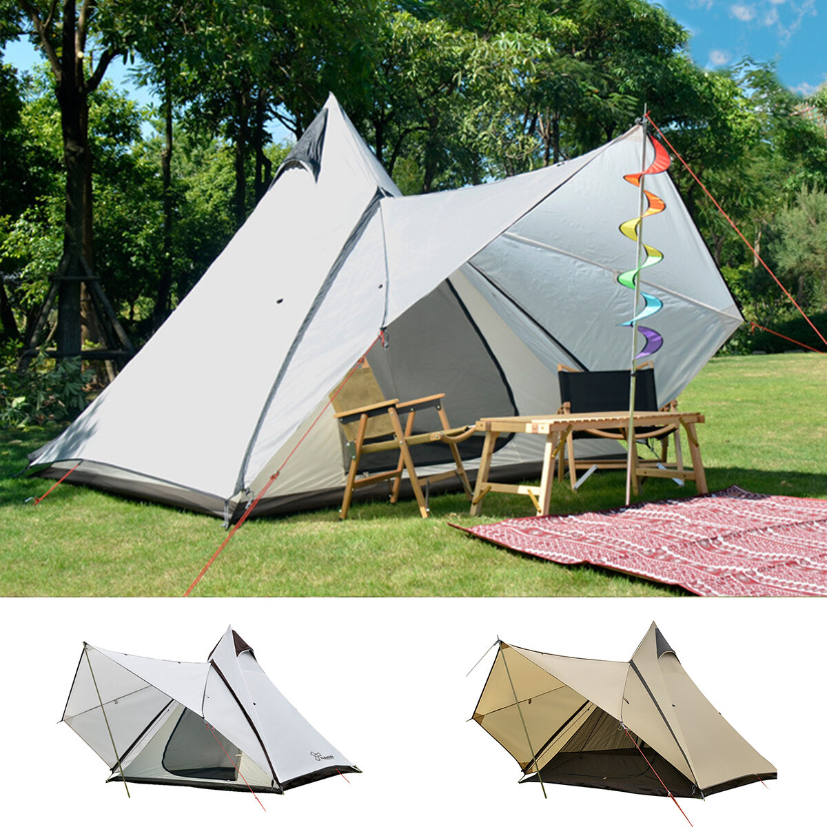 Barracas ao ar livre para camping barraca de acampamento para 4 pessoas à prova d 'água família tenda estilo indiano pirâmide tipi barraca de acampamento