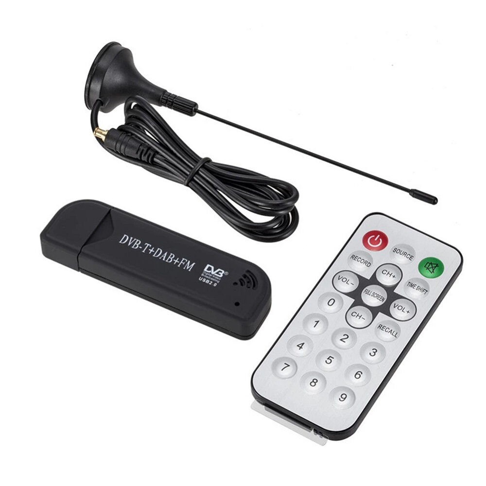 Mini USB FM Radio DVB-T RTL2832 + FC0012 SDR Digital Receiver Stick with Remote Control