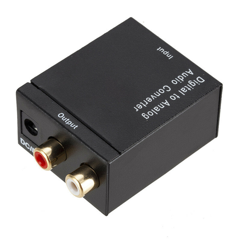 Digitale optische coax naar analoge RCA L / R audio-converteradapter met glasvezelkabel