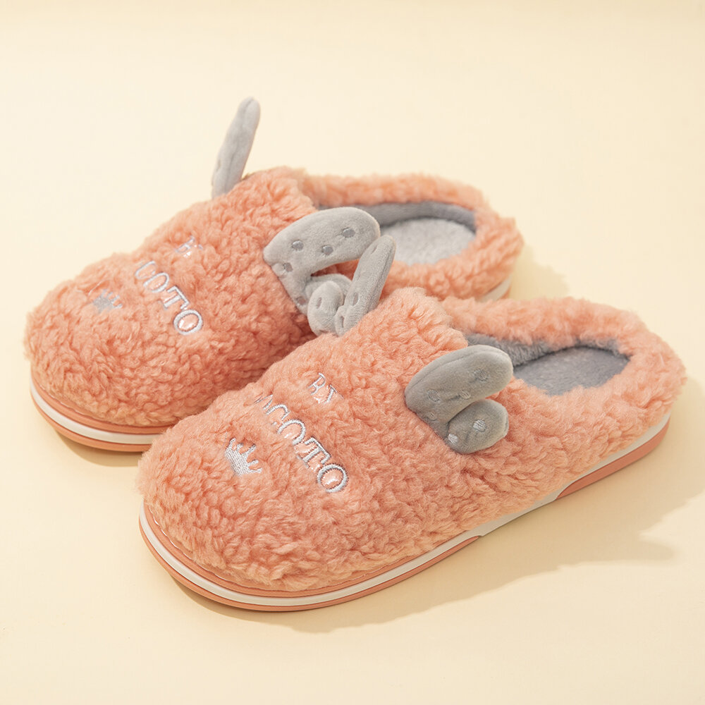 50% OFF on Women’s Cute Antlers Warm Lining Casual Home Plush Slippers