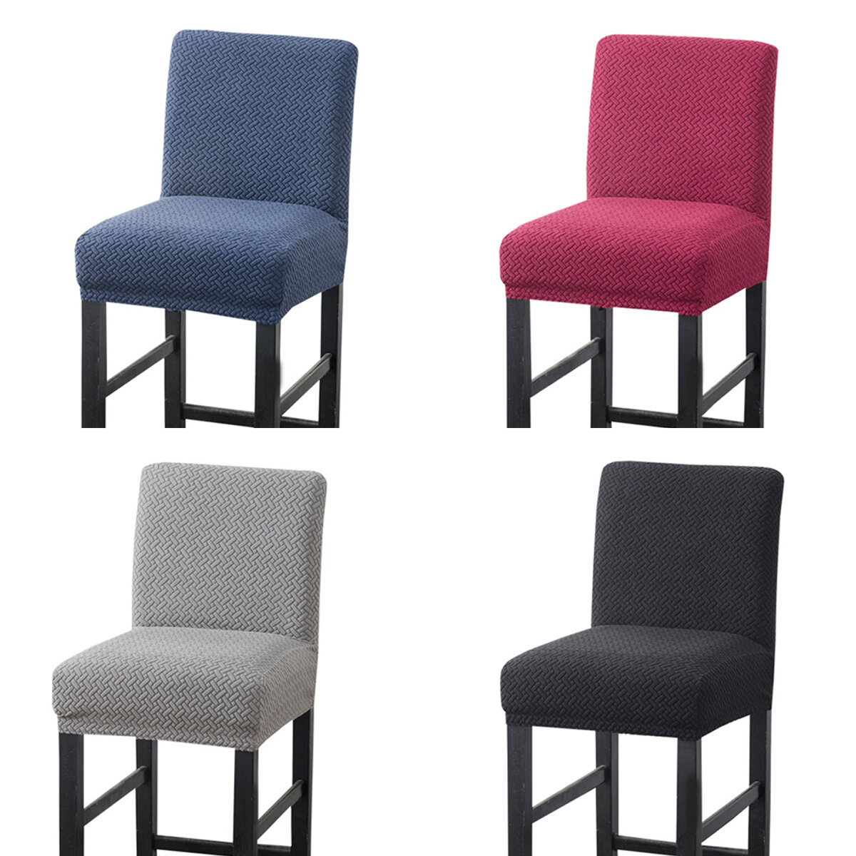 Dining Room Chair Seat Covers Slip Stretch Wedding Banquet Party Removable Stretch Polar Fleece Twil
