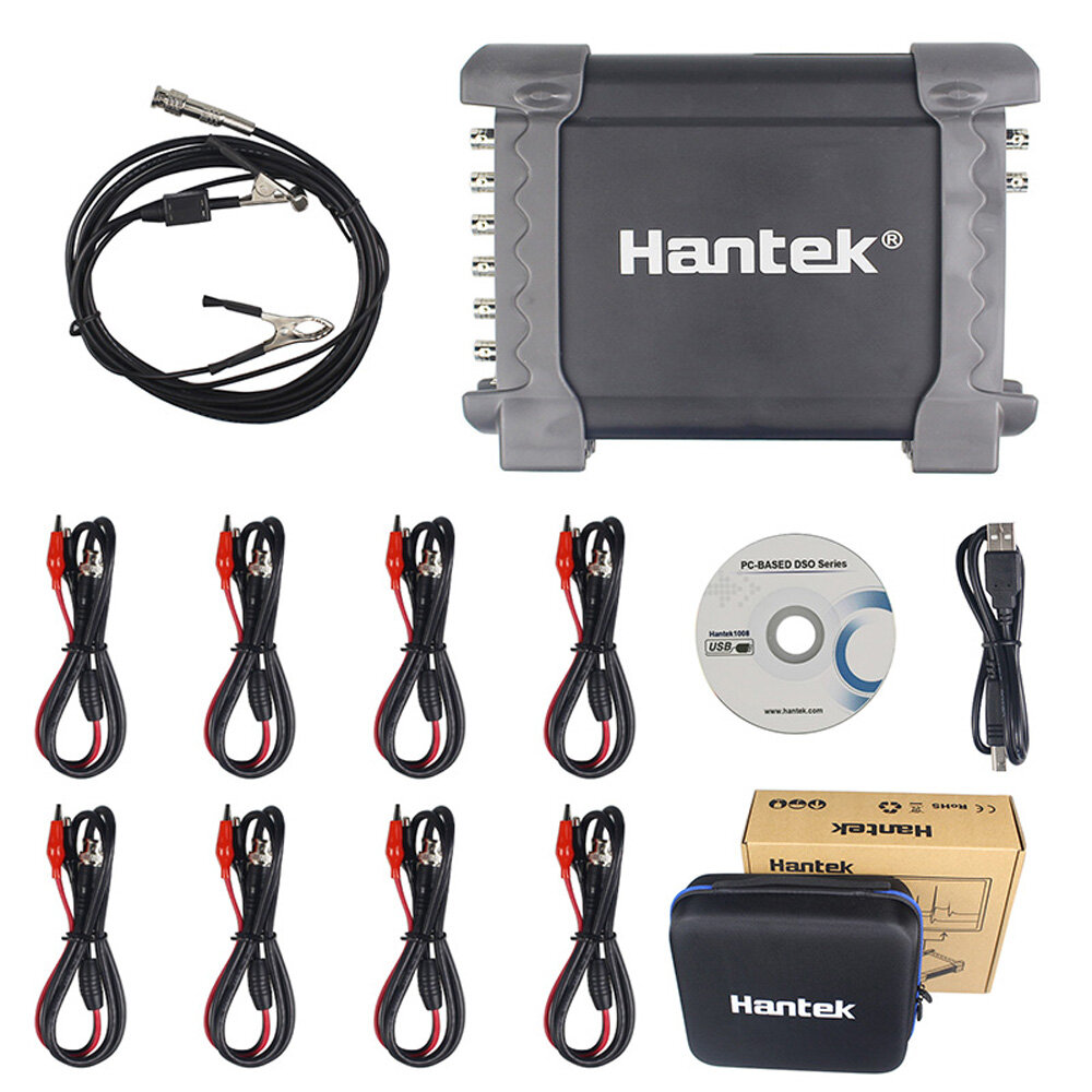 

Hantek 1008C 8 Channels Programmable Generator Automotive Oscilloscope Digital Multime PC Storage Osciloscopio USB With