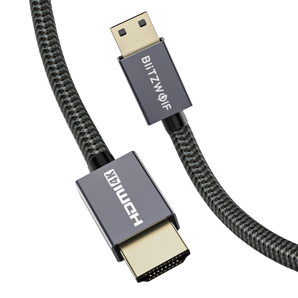 BlitzWolf? BW-HDC4 4K 18Gbps Mini HDMI to HDMI Cable 1.2m with HDMI 2.0 4K*2K@60H 18Gbps Transfer PP
