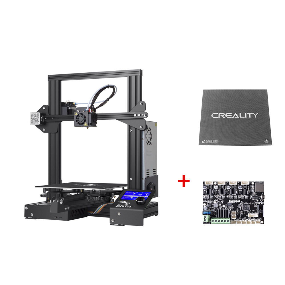 Creality3D®Ender-3Xs3Dプリンター、V4.2.2スーパーサイレントメインボード+取り外し可能なガラスプレートプラットフォームカスタマイズバージョンセットキット