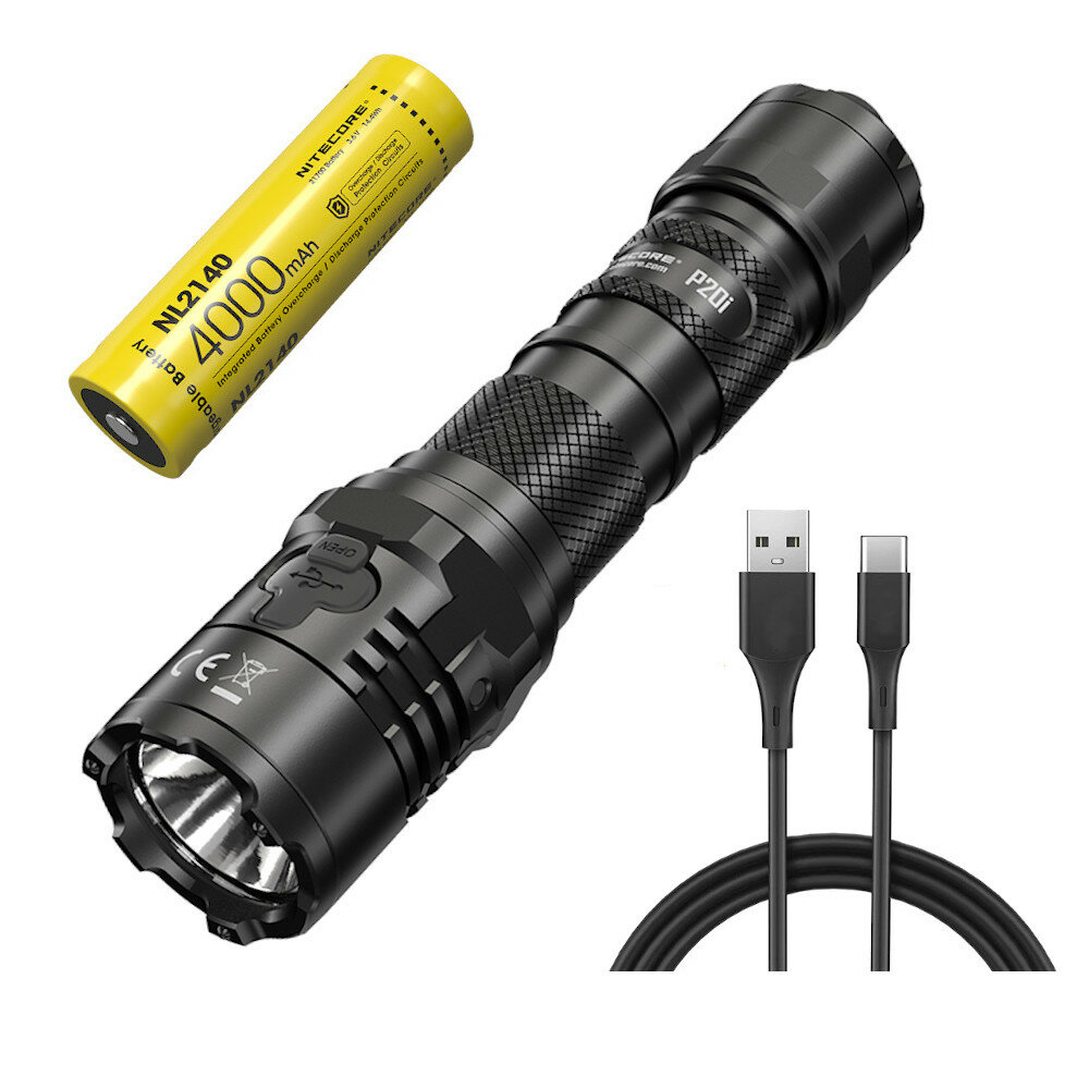 NITECORE P20I SST40-W 1800LM Type-C USB Rechargeable Tactical Torch LED Flashlight Set With 4000mAh 21700 Li-ion Battery