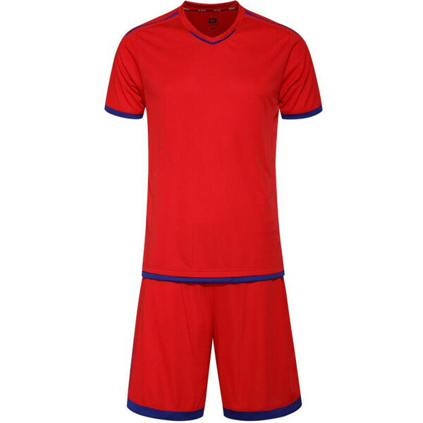 Plus Size Short Sleeve Men's Football Suit Quick Dry Breathable Reflection Soccer Tops+Pants