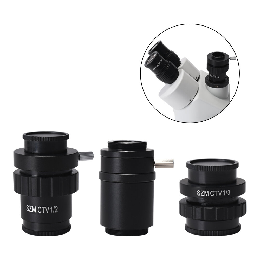 HAYEAR Microscope Camera Adapter SZMCTV 1/2 1/3 1X C-mount Adapter Lens For Simul Focal Trinocular Stereo Microscope