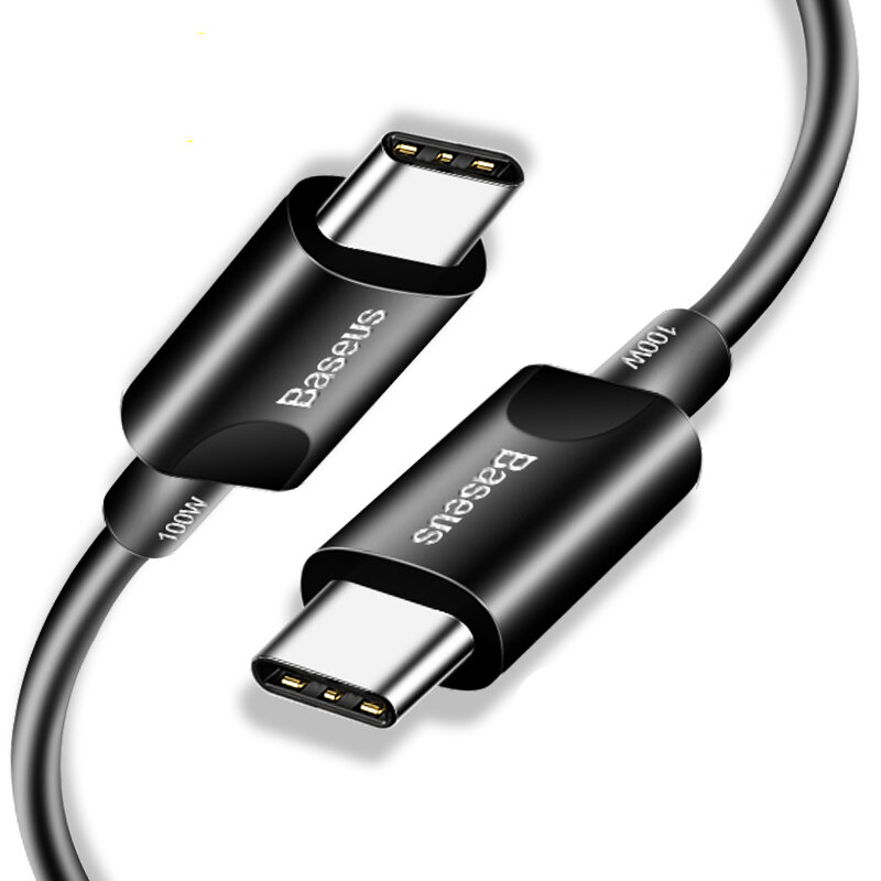 

[2 Pack ] Baseus 1.5m/4.92ft 100W 5A PD USB-C to USB-C Cable PD 3.0 QC 3.0 FCP Fast Charging Data Sync Cable Cord For Sa